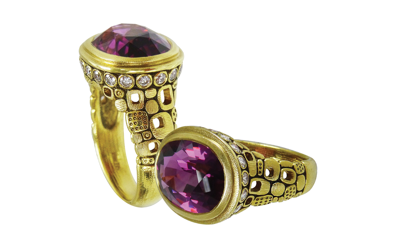 web purple garnet ring