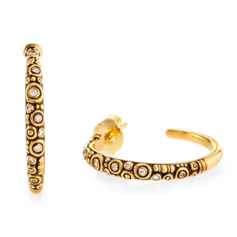 Šepkus E-111 18K and Diamond Hoop Earrings