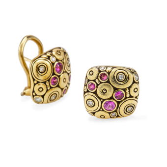 Šepkus E-116S "Soft Mosaic 2" Post-Clip Earrings