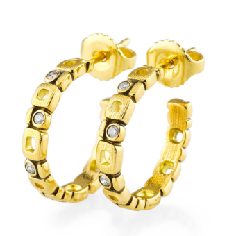 Šepkus E-139 “Micro Windows” Hoop Earrings