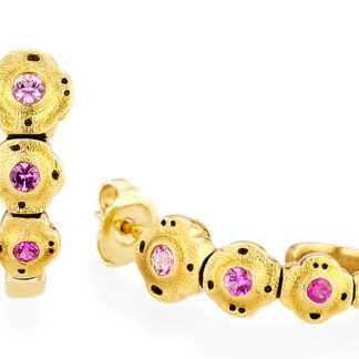 Šepkus E-218S 18K Yellow Gold and Sapphire "Flora" Earrings