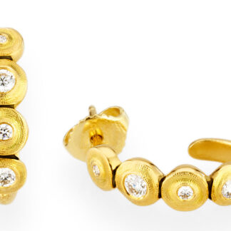 Šepkus E-219D 18K Yellow Gold and Diamond "Four Seed" Earrings