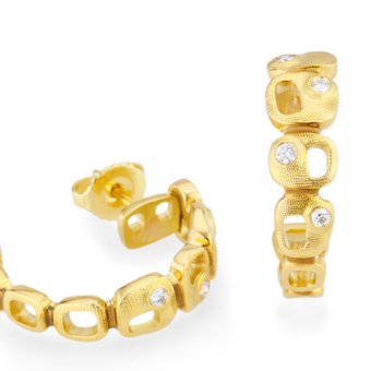 Šepkus E-222 “Totem”18K and Diamond Earrings