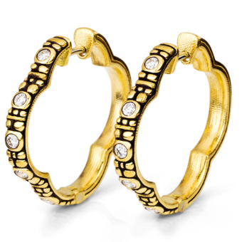 Šepkus E-233 “Quatrefoil” huggie type hoop earrings