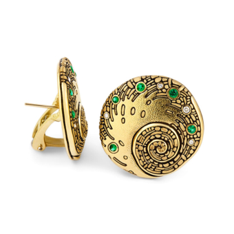 Šepkus E-7 "Whirlpool" 18K Post-Clip Earrings