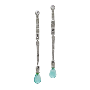 Šepkus E-148 Sticks and Stones Mint Beryl Platinum Earrings