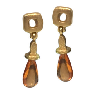 Šepkus E-238M "Hanging Fruit" 18K Yellow Gold and Spessartite Briolette Drop Earrings