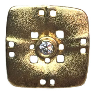 Šepkus E-154 18K Yellow Gold and Diamond Small "Square Characters" Earrings