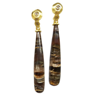 Šepkus E-235MD Catseye Serpentine Drop Earrings