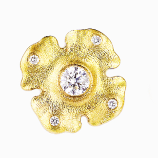 Šepkus E-221D 18K Yellow Gold "Quatrefoil" Studs with Diamonds