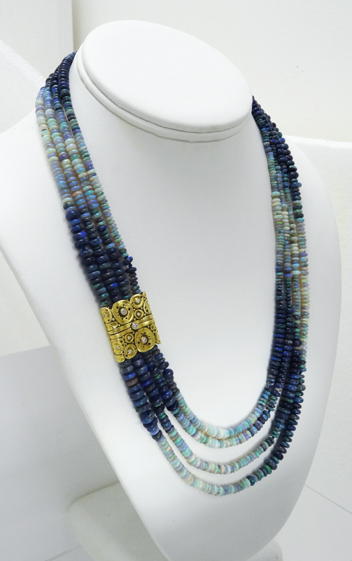 web Ombre opal neckpiece AS