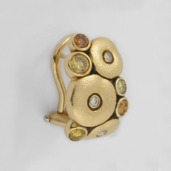 Šepkus E-100DC "Orchard" 18K Gold and Natural Color Diamond Earrings