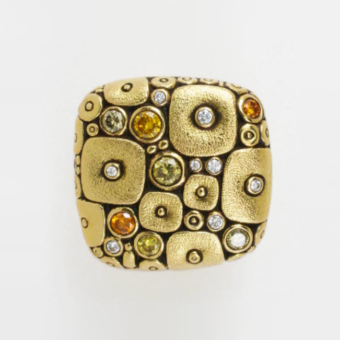 Šepkus E-115DC "Soft Mosaic" 18K and Diamond Earrings