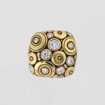 Šepkus E-116D "Soft Mosaic" 18K and Diamond Earrings