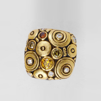 Šepkus E-116DC "Soft Mosaic" 18K and Diamond Earrings