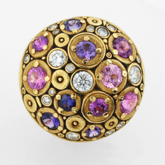 Šepkus E-117 "Blooming Hill" 18K Sapphire and Diamond Earrings