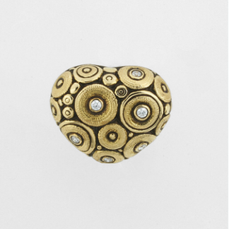 Šepkus E-118 "Heart Shaped" 18K and Diamond Stud Earrings