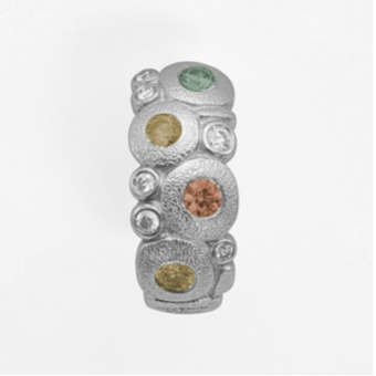 Šepkus E-122PDC "Candy" Platinum and Color Diamond Earrings