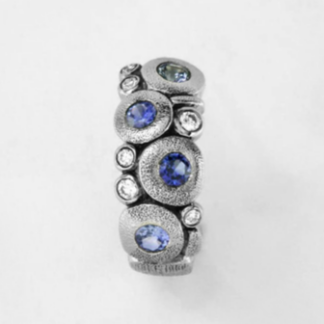 Šepkus E-122PS(HUG) "Candy" Platinum, Sapphire and Diamond Huggies