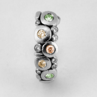 Šepkus E-123PDC Large "Candy" Platinum and Natural Color Diamond Earrings