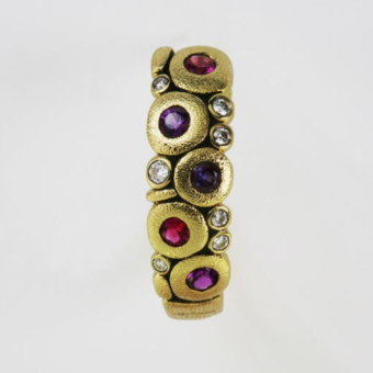 Šepkus E-123S Large "Candy" 18K, Sapphire, and Diamond Earrings