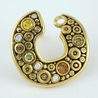 Šepkus E-124DC "Split Disk" 18K and Natural Color Diamond Earrings