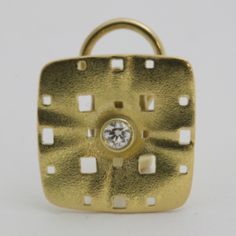 Šepkus E-126 "Square Characters" 18K and Diamond Earrings