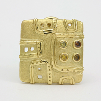 Šepkus E-127DC "City" 18K and Natural Color Diamond Earrings