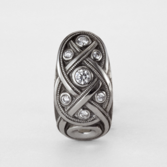 Šepkus E-68P "Vine" Platinum Post-Clip Earrings