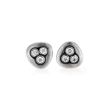 Šepkus E-75PD "Swirling Water" Platinum and White Diamond Earrings