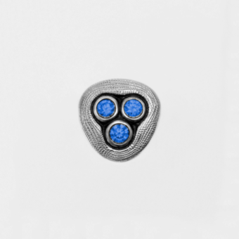 Šepkus E-75PS "Swirling Water" Platinum and Sapphire Stud Earrings