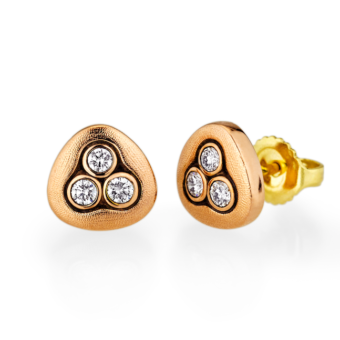 Šepkus E-75RD "Swirling Water" 18K Rose Gold and Diamond Earrings