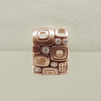 Šepkus E-83R “Little Windows” 18K Rose Gold and Diamond Huggie Earrings