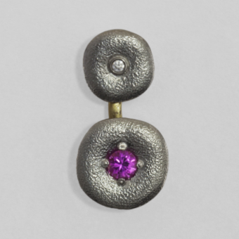 Šepkus E-96PS "Orchard" Platinum, Sapphire, and Diamond Earrings