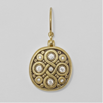 Šepkus E-182D "Celtic Spring" 18K and Diamond Earrings