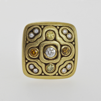 Šepkus E-183DC "Cushion" 18K and Diamond Earrings