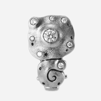 Šepkus E-200PD "Evening Flowers 1" Platinum and Diamond Post-Clip Earrings