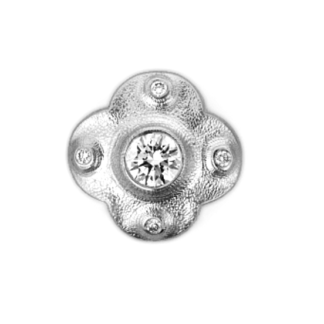 Šepkus E-217PD Platinum "Flora" Stud Earrings with Diamonds