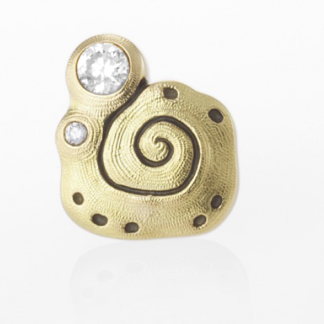 Šepkus ES-11D 18K Yellow Gold and Diamond "Flora" Stud Earring