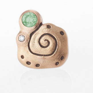 Šepkus ES-11RDC 18K Rose Gold and Natural Diamond "Flora" Stud Earring