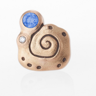 Šepkus ES-11RS 18K Rose Gold, Sapphire, and Diamond "Flora" Stud Earring