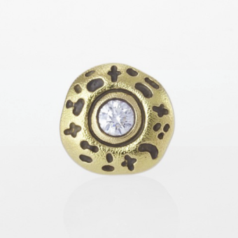 Šepkus ES-12D 18K Yellow Gold and Diamond "Flora" Stud Earring