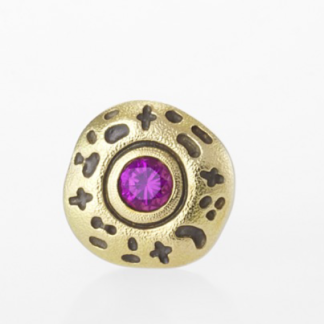 Šepkus ES-12S 18K Yellow Gold and Sapphire "Flora" Stud Earring