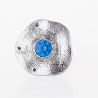 Šepkus ES-2PS Platinum and Sapphire "Flora" Stud Earring