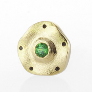 Šepkus ES-2S 18K Yellow Gold and Sapphire "Flora" Stud Earring