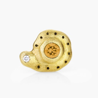 Šepkus ES-3DC 18K and Natural Color Diamond "Flora" Stud Earring