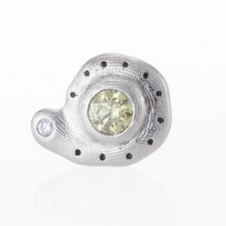 Šepkus ES-3PDC Platinum and Natural Color Diamond "Flora" Stud Earring