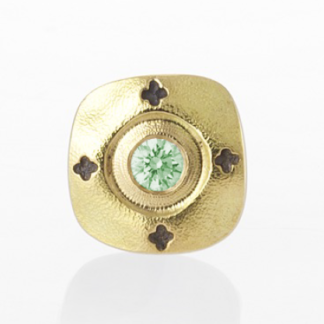 Šepkus ES-4DC "Flora" 18K and Natural Color Diamond Stud Earring