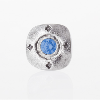 Šepkus ES-4PS "Flora" Platinum and Sapphire Stud Earring