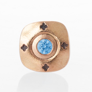 Šepkus ES-4RS "Flora" 18K Rose Gold and Sapphire Stud Earring